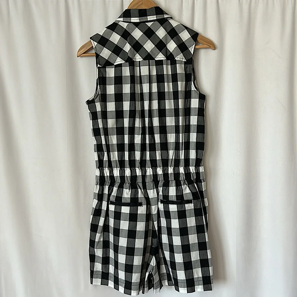 Broome Street Kate Spade Black/White Sleeveless Romper Shorts Set **Size S**🌸🌸 - Picture 2 of 4